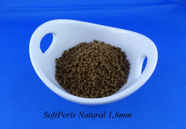 Soft Perls Natural mit einer Größe von 1,8mm. Gesundes Fischfutter